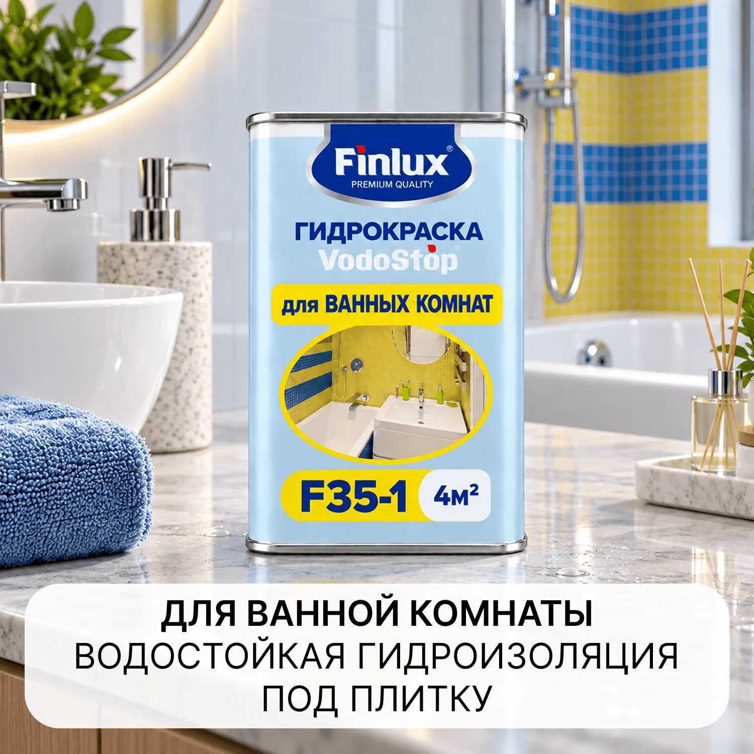 Finlux F-35 для ВАННОЙ комнаты 4 кв.м. Бесцветная.